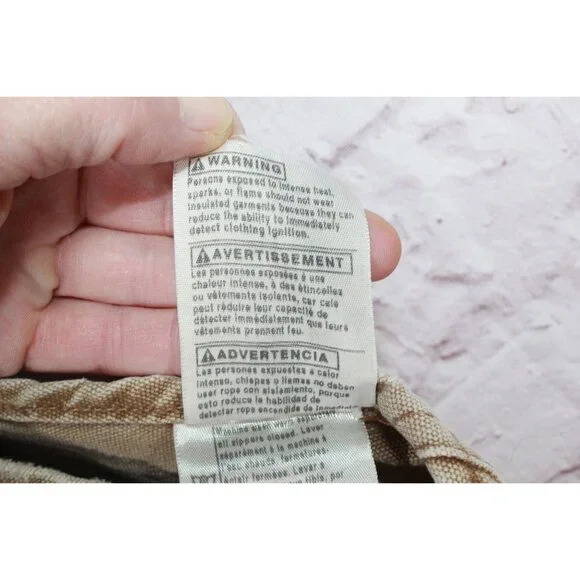 Vintage! Carhartt Bib Overalls Tan Double Knee Insulated Distressed 46x30